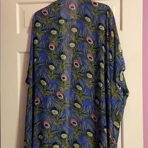 Peacock print kimono